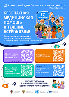 В 2026 г. для Всемирного дня безопасности пациентов выбрана тема «Безопасная медицинская помощь при неинфекционных заболеваниях (НИЗ)»